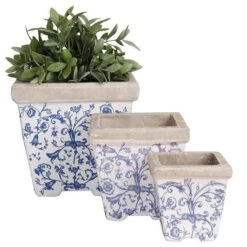 Aged Ceramic Flower Pots - Set Of 3 -Herbalife Shop pr2000028008 card2 lg