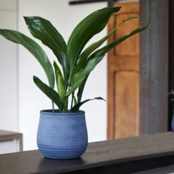 Handthrown Terracotta Plant Pot - Blue