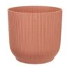 Large Ribbed Round Plant Pot With Wheels - Pink -Herbalife Shop pr2000044525