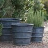 Greystoke Ribbed Planter - Aged Zinc -Herbalife Shop pr2000046295
