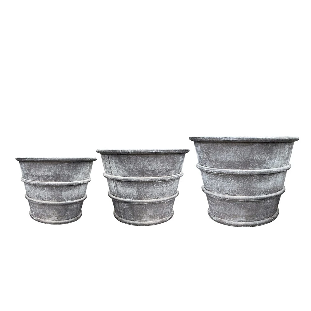 Greystoke Ribbed Planter - Aged Zinc 6 Greystoke Ribbed Planter - Aged Zinc - Image 4