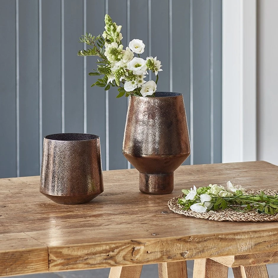 Glass Metallic Plant Pot - Bronze 3 Glass Metallic Plant Pot - Bronze